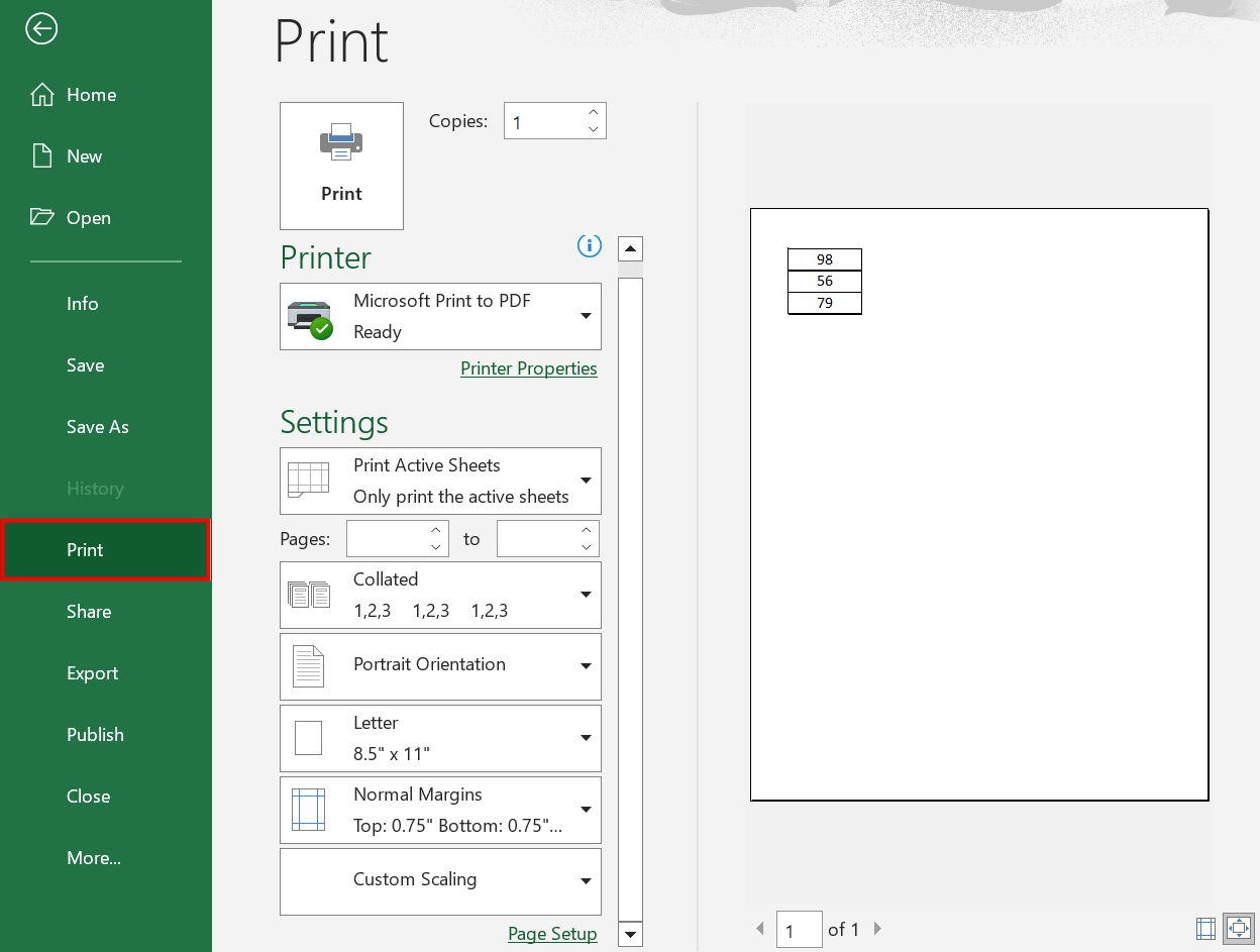 Print Area in Excel - 2