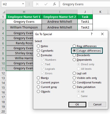 Go to Special Excel - Example 1 - Step 6