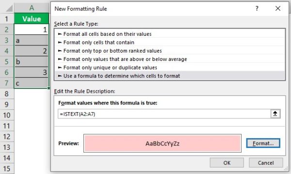 ISTEXT Excel Function - Determine If a Value is Text or Not