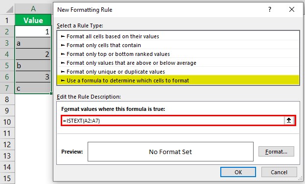 ISTEXT Excel Function - Example 3 - Step 8