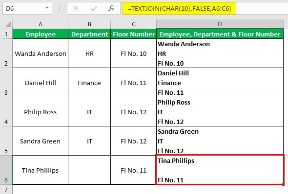 Textjoin in Excel - Example 2 - data Missing - Output.jpg