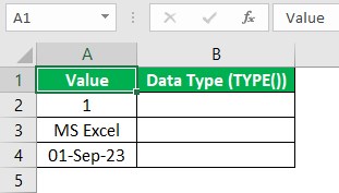 Type Excel Intro
