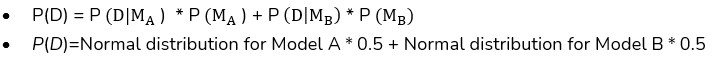 Bayesian model averaging formula 1-2