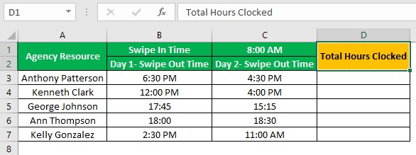 Hour Excel - Example 3