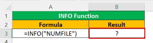 Info Excel Function - Definition 1