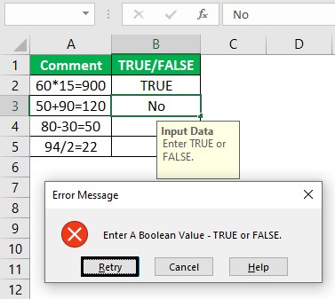 Example 3 - Step 4 - error message