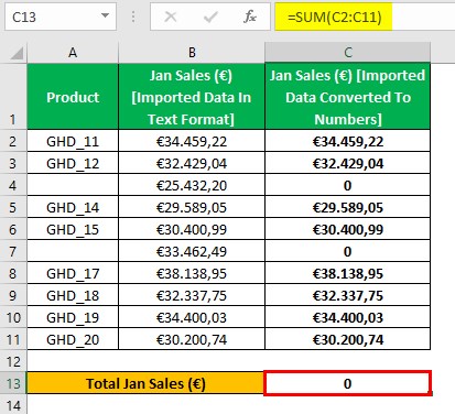 NumberValue Excel - Example 2 - Step 2