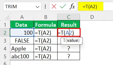 T Excel Function - Example 3-1