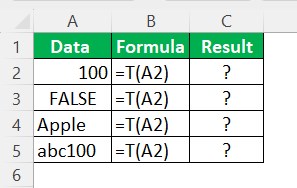 T Excel Function - Example 3