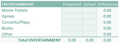 Home Budget Example 1-6