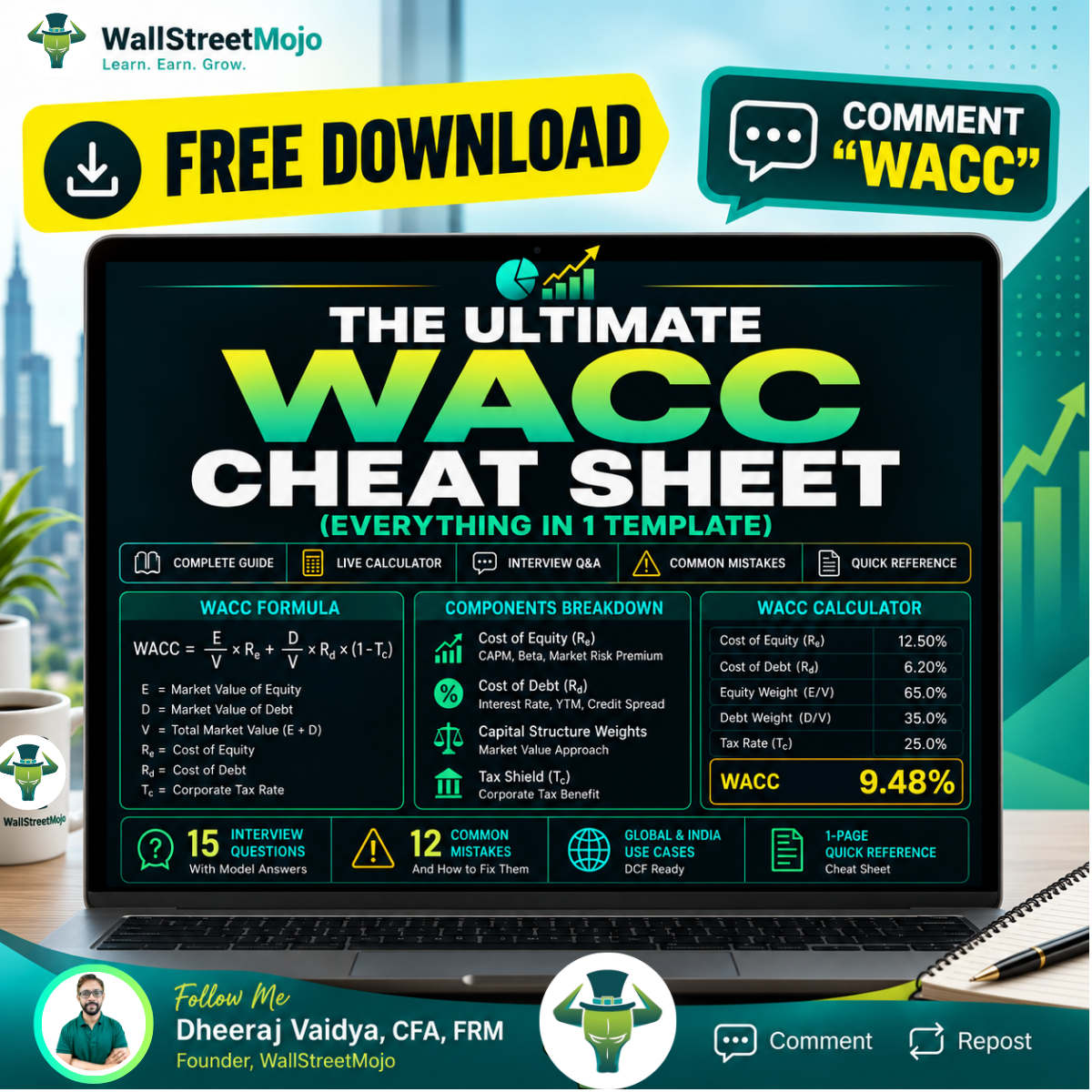 The Ultimate WACC Cheat Sheet (Everything in 1 Template)