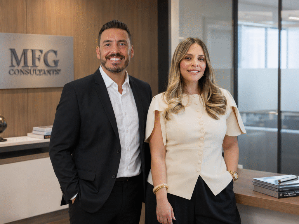 João Cunha, Founder, CEO & CIO of MFG Consultants, and Melissa Gonçalves, Chief Legal Officer.