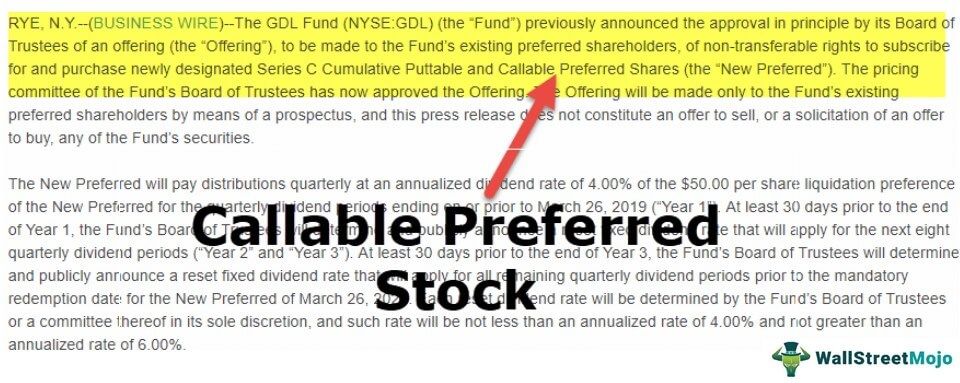Callable Preferred Stock