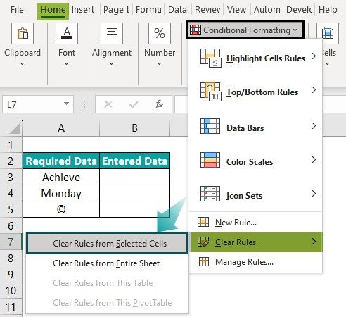 Conditional Formatting Clear Rules FAQ 1