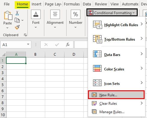 Conditional Formatting New Rule