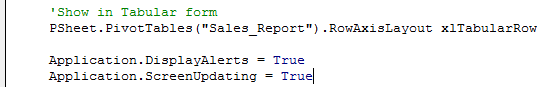 Create Pivot Table in VBA - Step 17.1