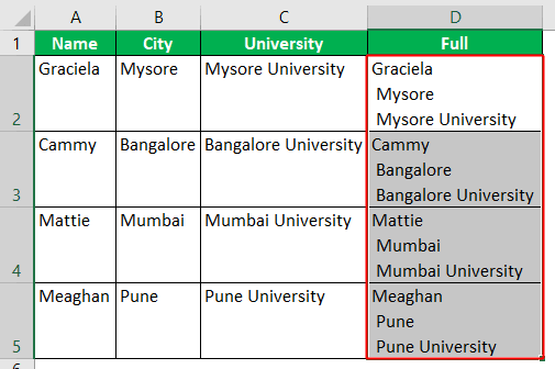 Carriage Return in Excel