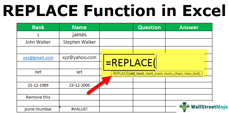 Excel REPLACE Function