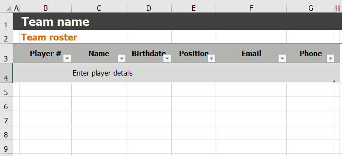Excel Roster Online Template Method 1-4