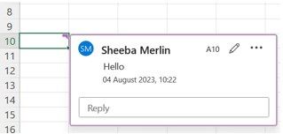Insert Comment In Excel