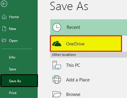 OneDrive Excel