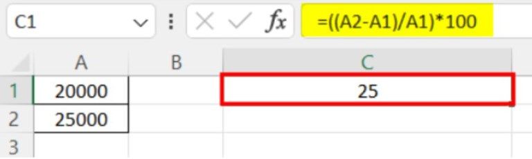 Percentage Change Excel FAQ 1-1