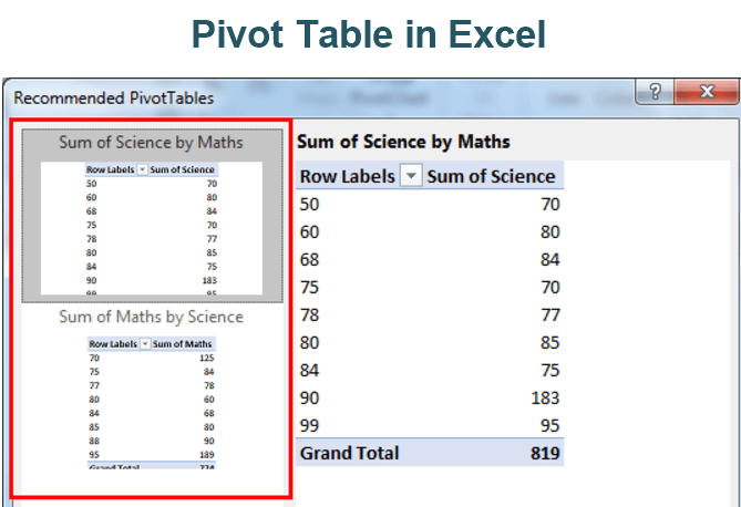 Pivot Table in Excel