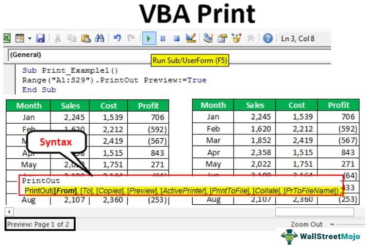 Print in VBA Excel