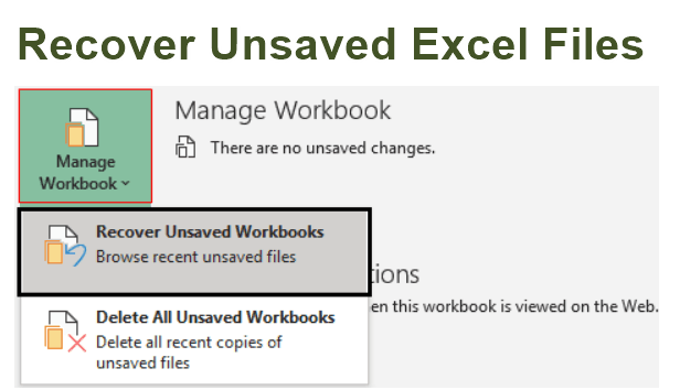 Recover Unsaved Excel Files