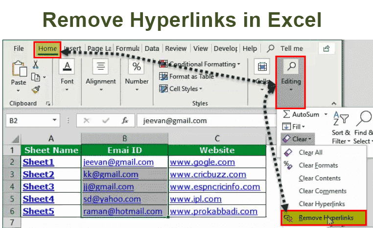 Remove Hyperlinks in Excel
