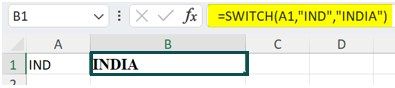 SWITCH Excel Function