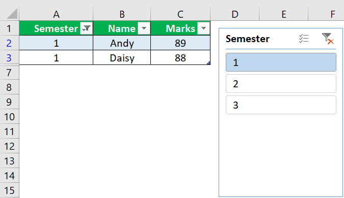 Slicers In Excel