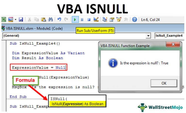 VBA ISNULL