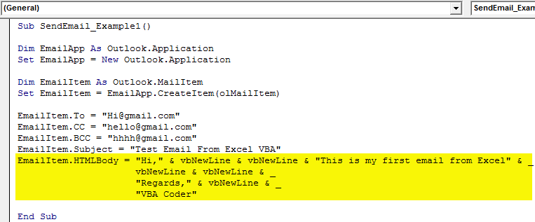 VBA Send Email - Step 11