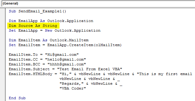 VBA Send Email - Step 12