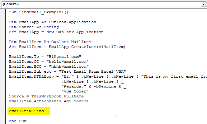 VBA Send Email - Step 13
