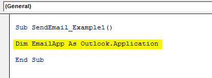 VBA Send Email - Step 2