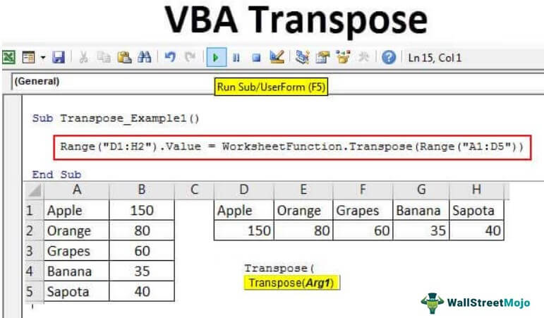VBA Transpose