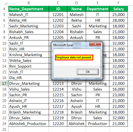 VLookup in VBA Excel Example 3-10