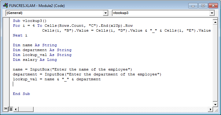 VLookup in VBA Excel Example 3-3
