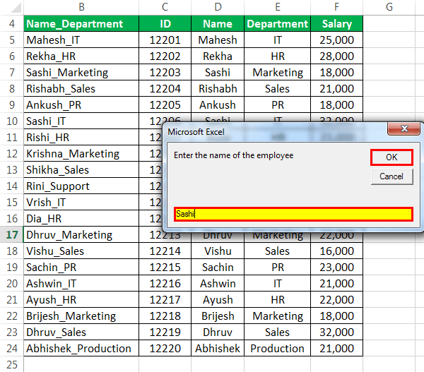 VLookup in VBA Excel Example 3-5
