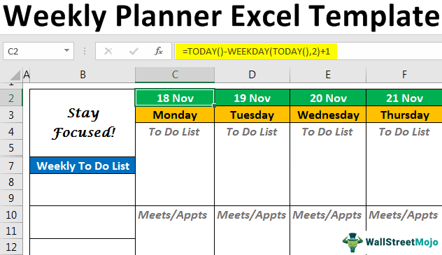 Free Weekly Planner & Calendar Excel Template