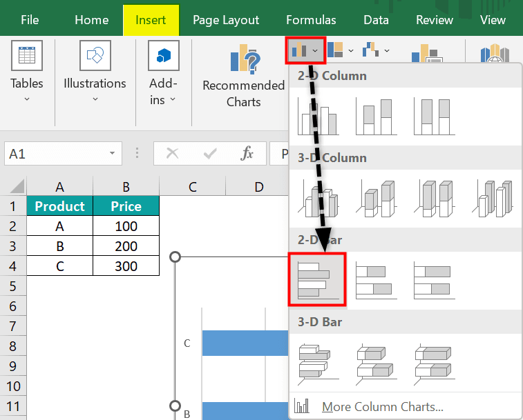 bar chart in excel FAQ 1-2