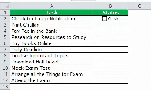 drag the checkbox against all the task lists